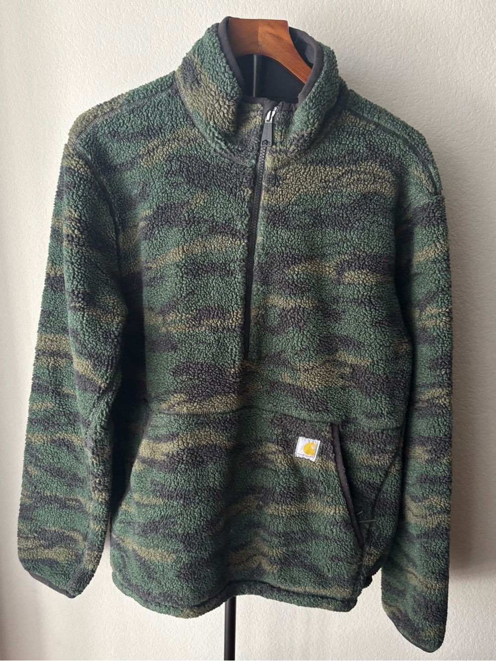 Carhartt Men’s Green Camo Sherpa Zip Pullover